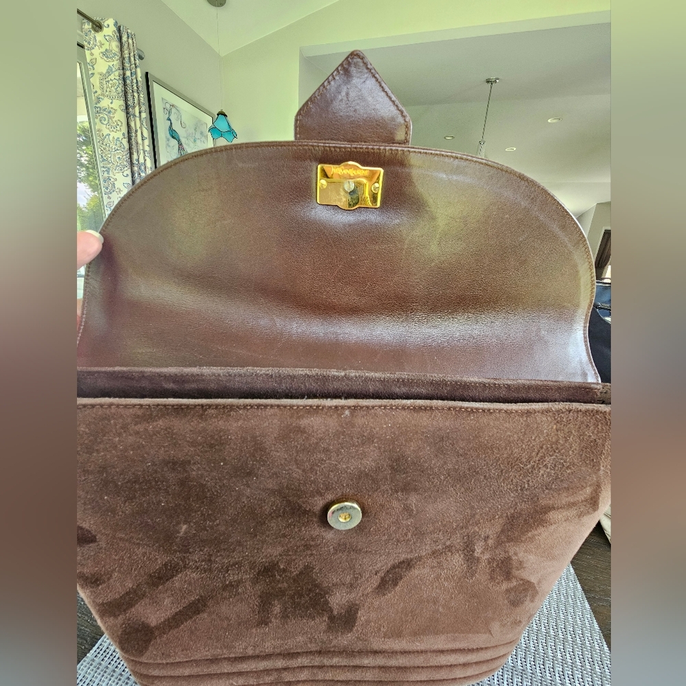 YSL Vintage Brown Suede Shoulder Bag - Picture 9 of 15